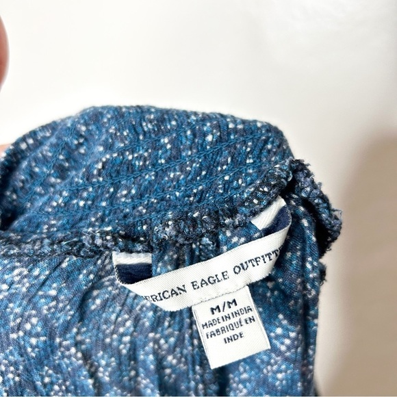 American Eagle Outfitters Flowy Pull‎ On Boho Print Shorts Blue Medium M - Picture 6 of 7